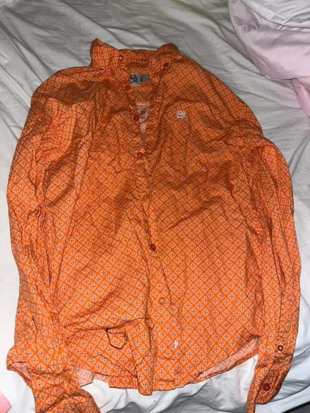 Cinch Boys Orange Printed Button-Up Shirt